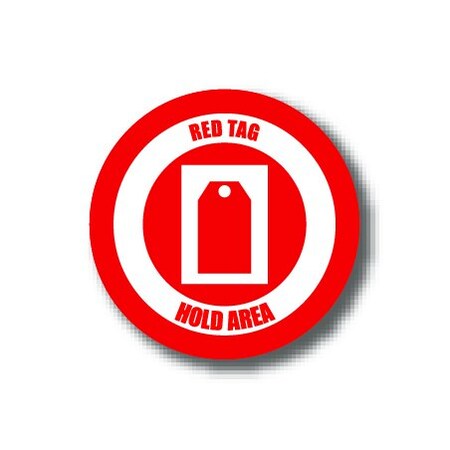 Ergomat 16in CIRCLE SIGNS - RED TAG HOLD AREA DSV-SIGN 256 #1989 -UEN